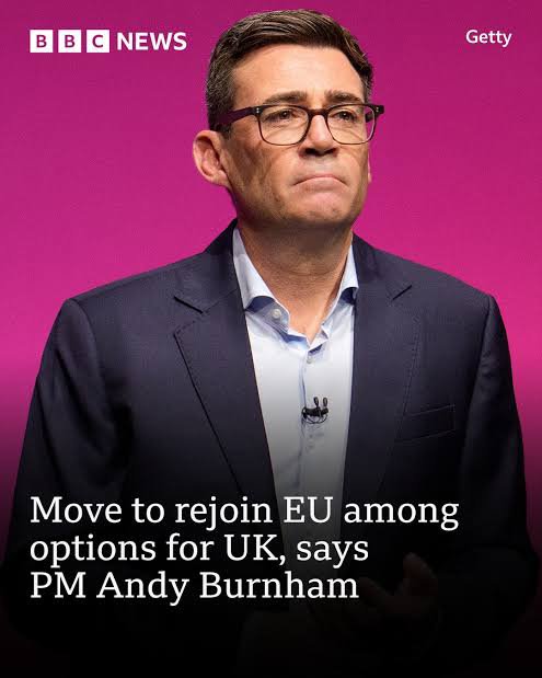 RachelD1892's tweet photo. Burnham told the people of Makerfield he would not look to rejoin the EU to win the by election.
Now he says he is exploring the options to rejoin.
A clear betrayal of voter trust, he gained power by telling lies 
Andy Burnham is a liar and not fit to lead our country. https://t.co/77XpOeLeUh