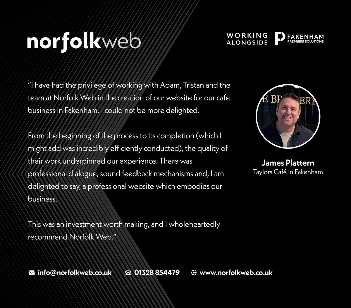 fakprepress's tweet photo. 'This was an investment worth making, and I wholeheartedly recommend Norfolk Web'
π Visit us: 13 George Edwards Rd, Fakenham, NR21 8NL
π² 01328 854479
#webdesign #websitedevelopment #smallbusinesssupport #digitalmarketing #onlinepresence #norfolkbusiness #norfolkweb https://t.co/ApN3bt3tNL