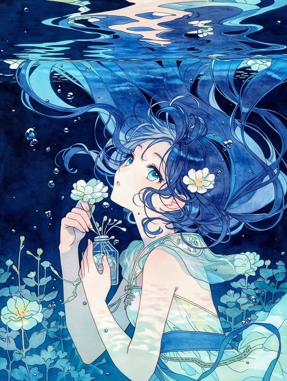 イラスト 青と白 hitohito on X: 