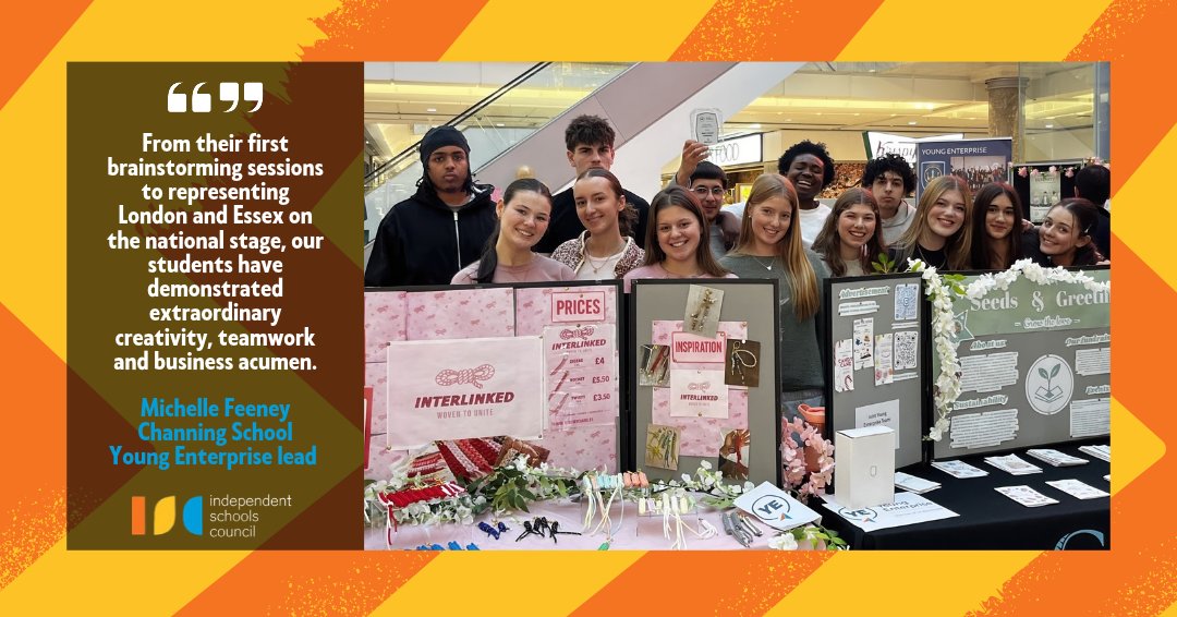 ISC_schools's tweet photo. Dragons' Den next?

It's been a remarkable year for Young Enterprise teams at @ChanningSchool. The Highgate school took their student-led ventures, Interlinked and Seeds &amp; Greetings, a joint effort with @StAloysiusC, all the way to the UK National Finals in Cardiff. https://t.co/A5paUjjDki