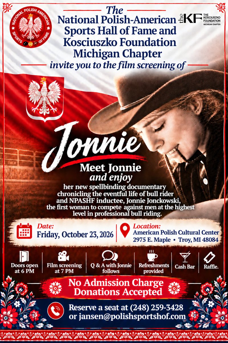NPASHF's tweet photo. Just a reminder to place this date on your calendar and plan to join us for the screening of Jonnie. It is a family friendly event. The film is inspirational to all especially young women and men. @NPASHF inductee Jonnie Jonckowski  will be there. No admission charge.Sign up now! https://t.co/EPeAvhLiFG