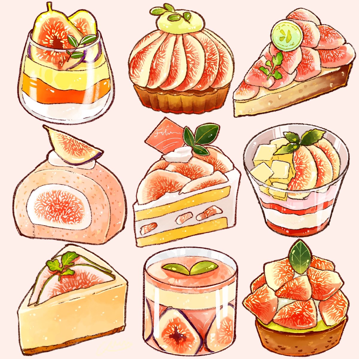 saitou__miri's tweet photo. いちじくスイーツ🍰 https://t.co/YlZY21wZyC