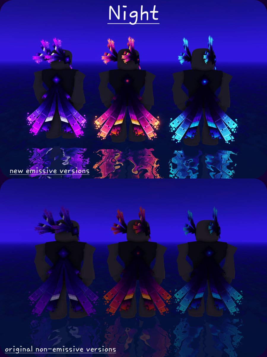 Wellimtoast's tweet photo. Alright the wave 1 of the emissive Cyber sets i teased earlier this week are now out! 🌟

Find em here! -> https://t.co/QGvt86Eq4H

I apologize about prices in advance,  I'm unable to lower them. Blame roblox's price floors 💔🥀

#RobloxUGC #Roblox #RobloxDEV #UGC https://t.co/Dd3lfJXgUU