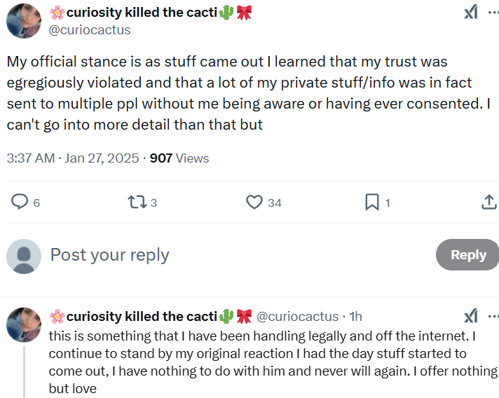pauciCyclops's tweet photo. @magi_jay Agreed, these women in the streaming space had their consent violated by a single streamer 1/2 https://t.co/exNd3XRY9w