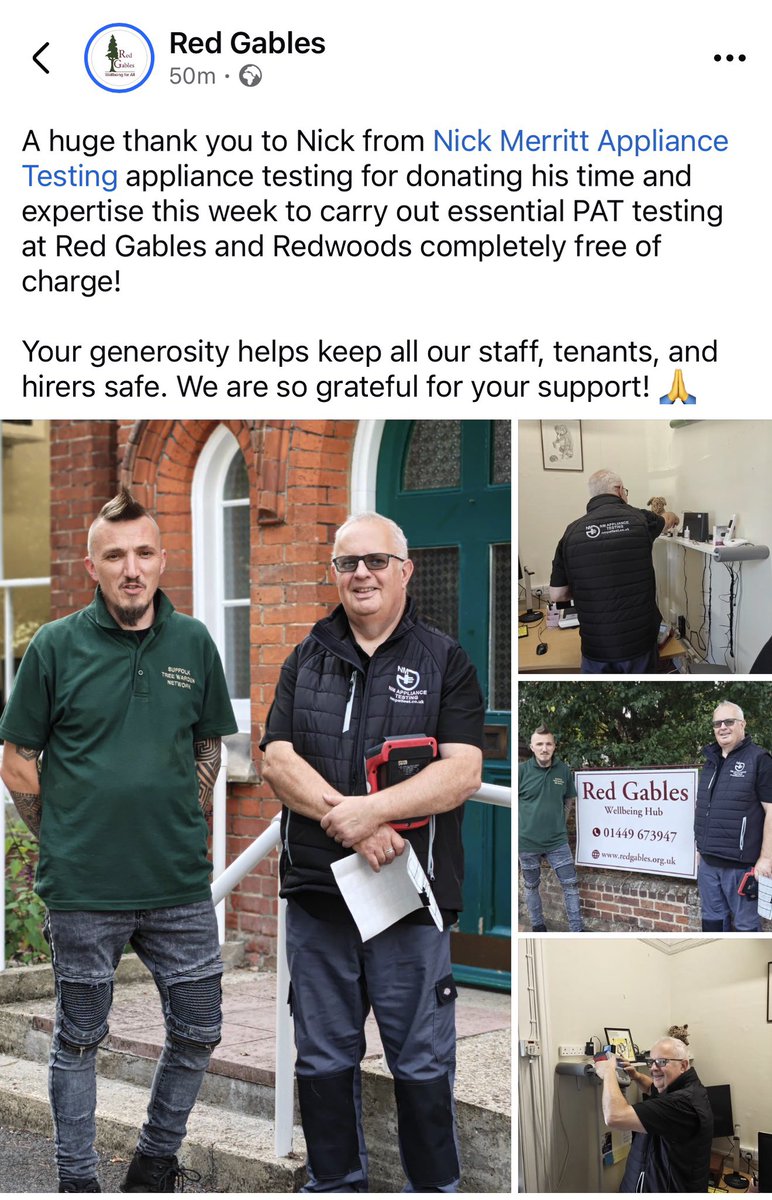 NMPATTesting's tweet photo. Red Gables is an amazing resource within our community, &amp; it needs our support. 

It was a privilege to complete their testing.
➡️ For all your PAT testing needs, use local, &amp; check out our reviews!
☎ 07505 967824
📩 nick.merrittPAT@gmail.com
💻 https://t.co/AQPbL8bquD https://t.co/Y3vSbnz7Jh