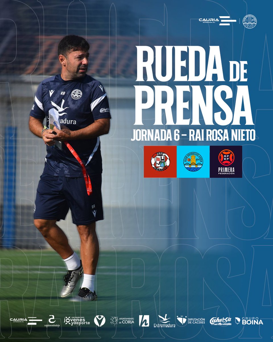 CDCORIA's tweet photo. 🎙️ Ya está disponible en nuestro Canal de YouTube la rueda de prensa de Rai Rosa previa al #ZamoraCoria

🔗 https://t.co/ZndcZHkXqK https://t.co/4F3OtqOb7Z