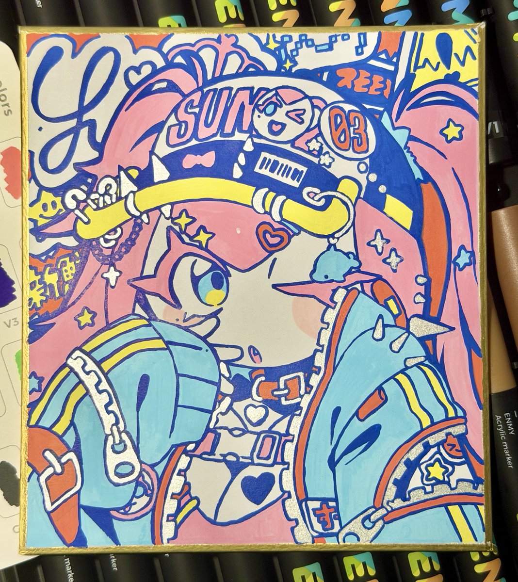 kawawosuisui's tweet photo. アクリルマーカー手に入れたぞ✊
色紙に試し書き https://t.co/pYHRu015rY