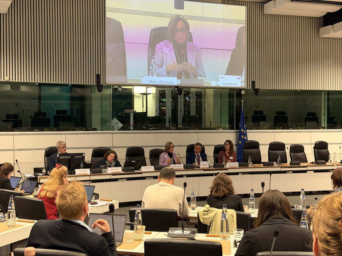 RedCrossEU's tweet photo. At the @EU_EESC European Public Diplomacy Days, our Director Mette Petersen highlighted a key message: Health equity depends not only on resilient health systems, but also on resilient communities. Achieving it requires political commitment, sustained investment, and engagement. https://t.co/3FD4ILwjx3