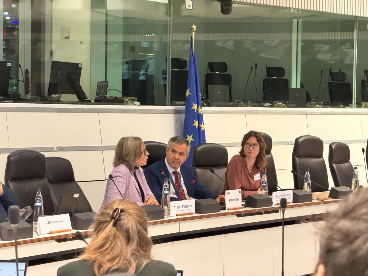 RedCrossEU's tweet photo. At the @EU_EESC European Public Diplomacy Days, our Director Mette Petersen highlighted a key message: Health equity depends not only on resilient health systems, but also on resilient communities. Achieving it requires political commitment, sustained investment, and engagement. https://t.co/3FD4ILwjx3