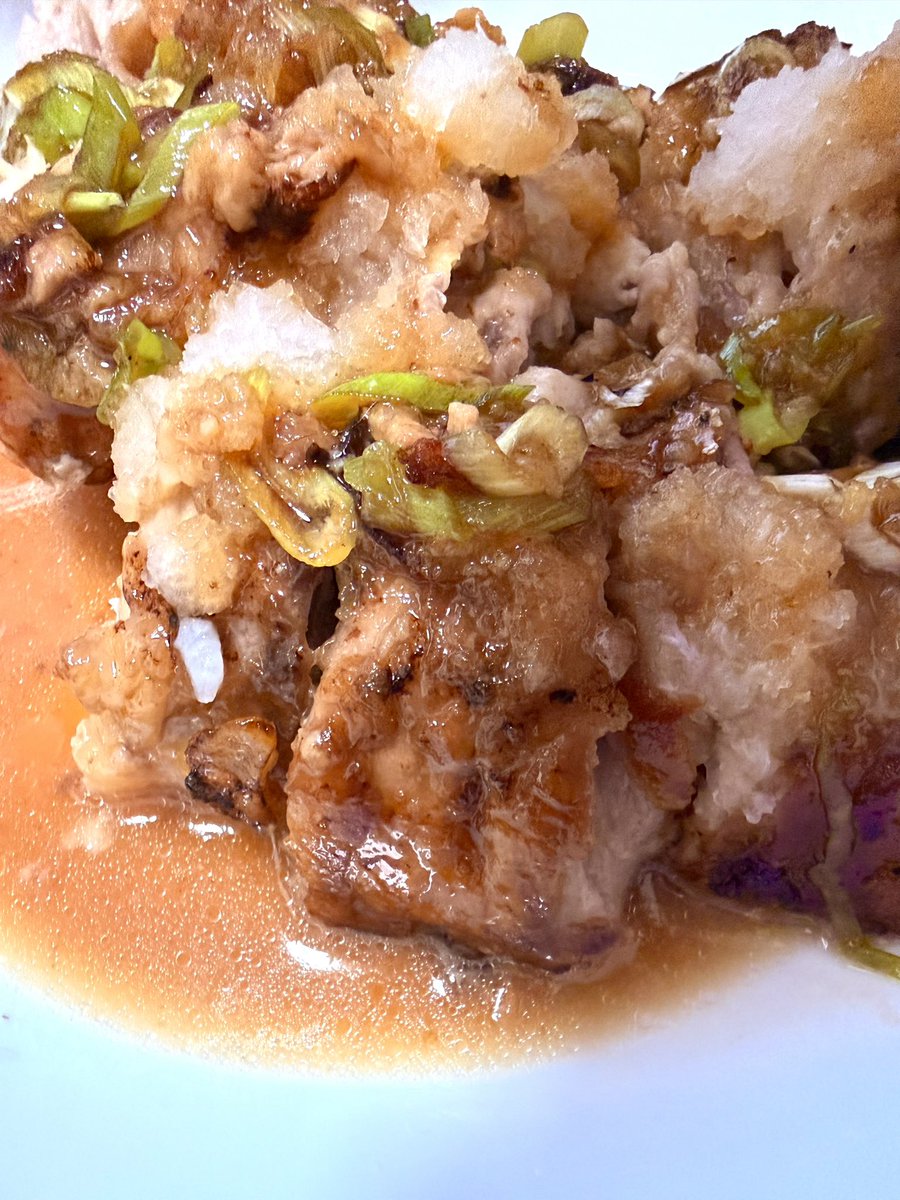 cham0mo's tweet photo. 本日は豚バラにチーズとネギを乗せてくるくる巻いて焼いてから甘だれと大根おろしをのせました🫪見栄えは5点だけど、うまさ💯 https://t.co/54FQkxSSpA