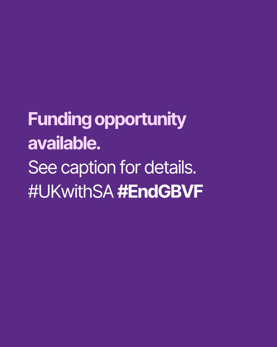 ukinsouthafrica's tweet photo. 📢 Funding opportunity for South African civil society organisations.

Apply for a 🇬🇧 programme supporting human rights, healthcare access, and collective action.

Deadline extended to 8 Oct 2026.

For more : https://t.co/3rssQV0yTj

#UKwithSA #EndGBVF https://t.co/IBBB1KVEb7