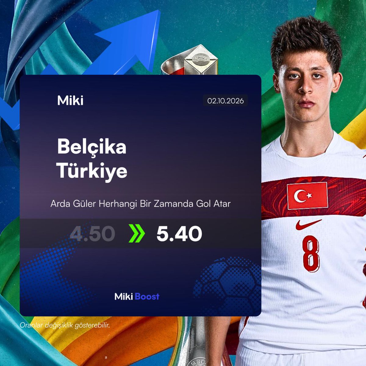 3cc1pk's tweet photo. ⚡🇹🇷 Miki Boost ile Belçika karşısında Arda Güler zamanı! gol atar özel  oranını kaçırma

🔗: https://t.co/3trUgNeiGr

Yasin Kol Yapı Ferhat Gündoğdu İbrahim Hacıosmanoğlu
Ederson Belçika - Türkiye #Ardagüler  Yağız Sabuncuoğlu Mehmet Büyükekşi UEFA'ya TFF Başkanı Hakem Ronaldo https://t.co/csVNp9tJQB