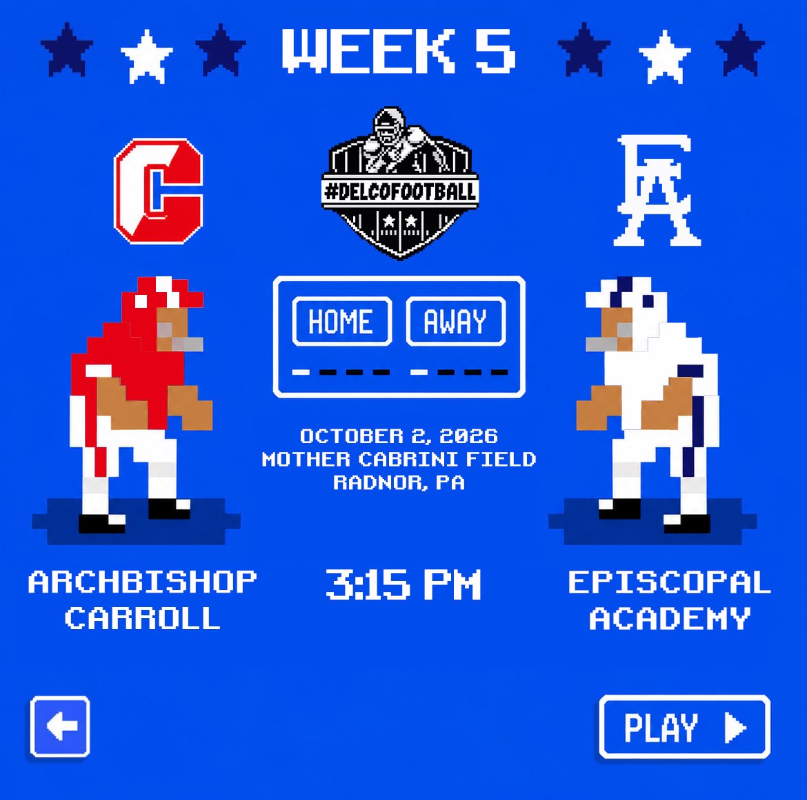 EA1785_Football's tweet photo. Wake up! It’s gameday! 
3:15 @ Archbishop Carroll 
#wEAre | #LiveTheStripes https://t.co/sRf8J2oHf2