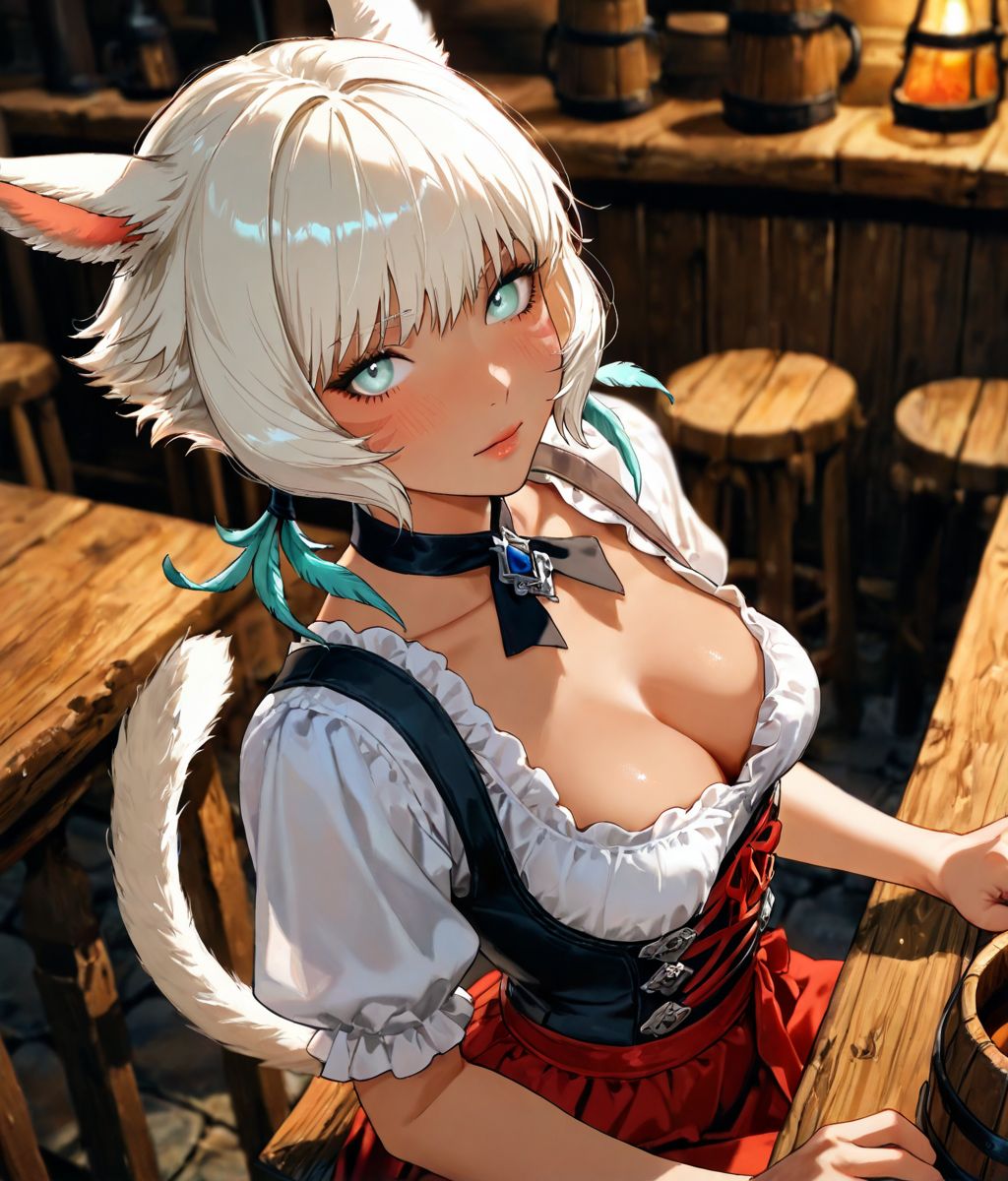 NiyaNoire's tweet photo. #AIart #AIイラスト #FF14 #ヤ・シュトラ #ディアンドル #Yshtola #FinalFantasyXIV #Dirndl https://t.co/q4fPn8lsCn