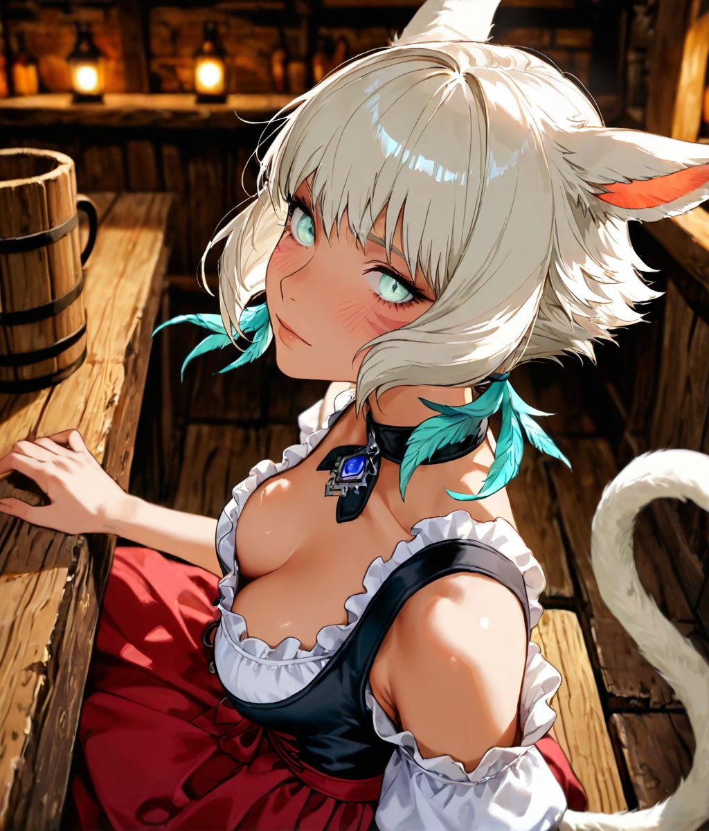 NiyaNoire's tweet photo. #AIart #AIイラスト #FF14 #ヤ・シュトラ #ディアンドル #Yshtola #FinalFantasyXIV #Dirndl https://t.co/NA9uCauhE3
