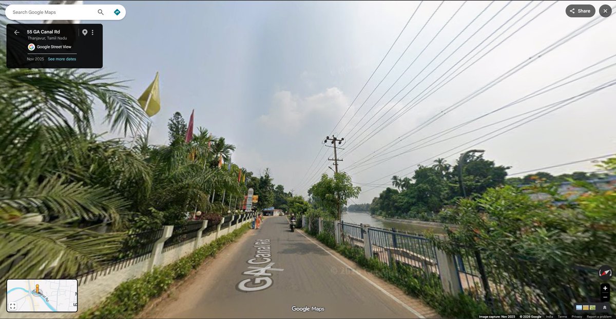 seenu80854822's tweet photo. @ManikPrabh5134 city centre of my hometown, broad roads, clean bustand, railway station areas, civilised people, this is what tamilnadu achieved by decentralising  the growth outside chennai, which almost every state failed. u can see our cauvery river as well. https://t.co/bpzoGkMhb3