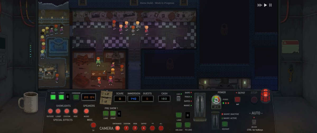 LedgerCraftgg's tweet photo. Playtested Scream Operator: Haunted House Manager by @ScreamOperator 🎃

Not the tycoon god-view I expected. You're AT the control panel, flipping CCTV cams, and maxing out the scares. 👻

Wishlist on Steam! It really helps I promise.

#LedgerCraft #ScreamOperator #IndieGameDev https://t.co/9x1nJsOzE4