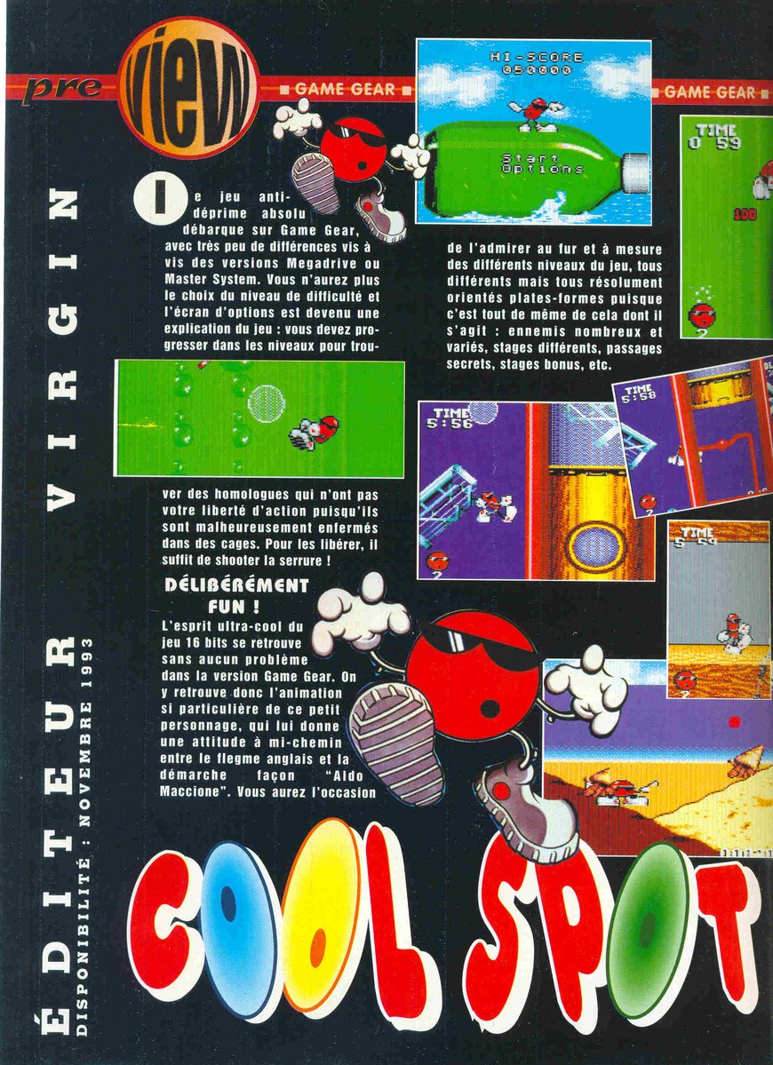 AllmightoFranky's tweet photo. On termine les Previews avec #CoolSpot sur #GameGear,#LethalEnforcers adapté sur #Megadrive et #JamesBond the duel aussi sur GG! 4/6 https://t.co/1rCq4JY6sN