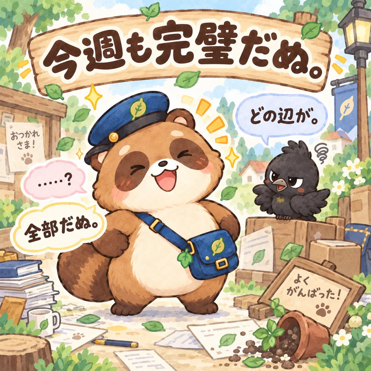 chantodanu's tweet photo. 今週も完璧だぬ。

くろすけ
「どの辺が。」

……？

全部だぬ。

#ちゃんとだぬ https://t.co/CRkE16CDdF