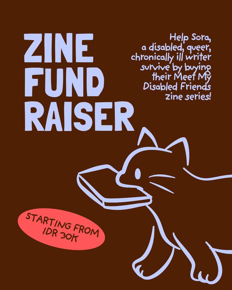 winklebride's tweet photo. ZINE FUNDRAISER
Help a queer disabled individual access healthcare and survive by buying zines! ♿

Meet My Disabled Friends is a zine series about disabled lives, told against "superhuman" and "inspirational" narratives.

Pre-order: https://t.co/LpKTV0Br7b https://t.co/KwRxfKJ2A5