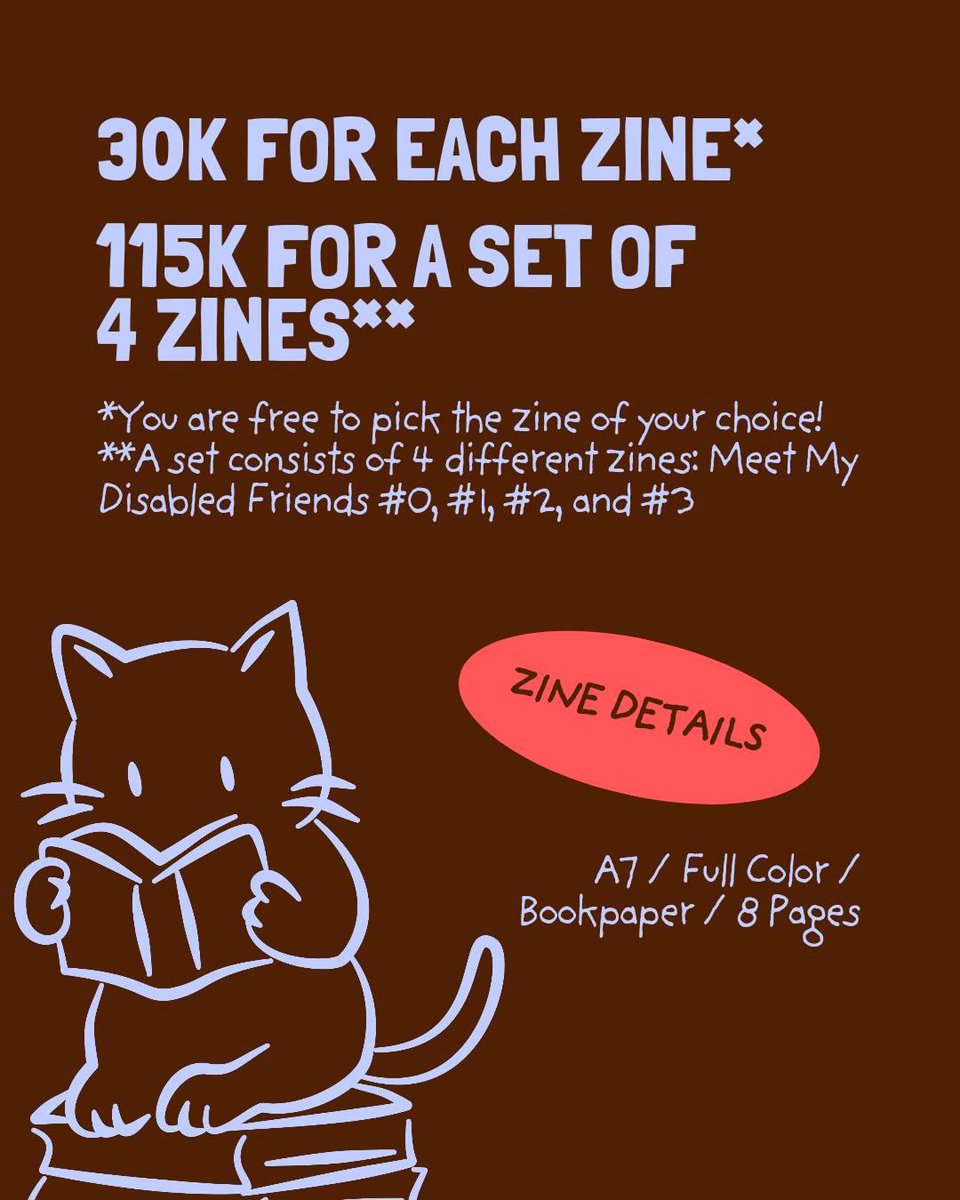 winklebride's tweet photo. ZINE FUNDRAISER
Help a queer disabled individual access healthcare and survive by buying zines! ♿

Meet My Disabled Friends is a zine series about disabled lives, told against "superhuman" and "inspirational" narratives.

Pre-order: https://t.co/LpKTV0Br7b https://t.co/KwRxfKJ2A5