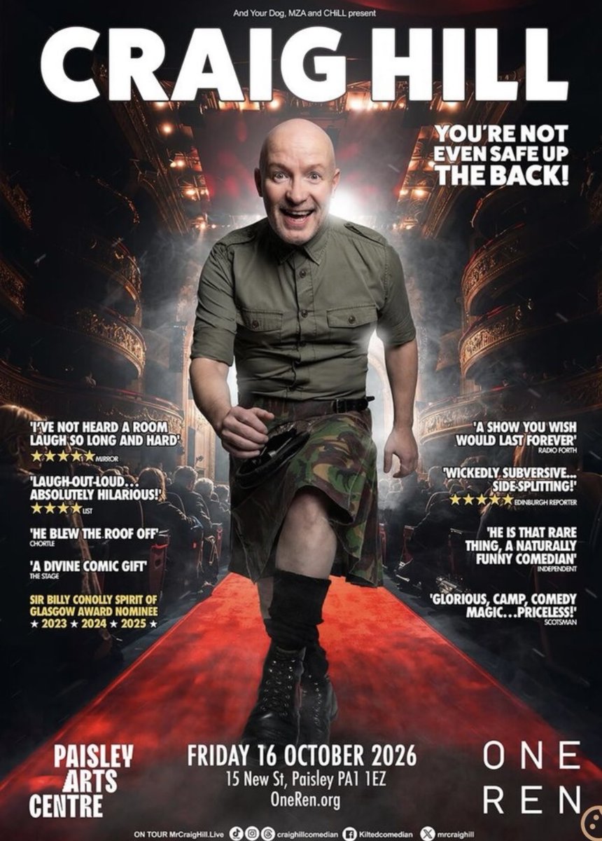 mrcraighill's tweet photo. @PaisleyArts Centre 2 weeks today! 🥳 Cannae wait. I love that wee venue. 👍
#craighill #craighillcomedian #paisley #paisleyartscentre
Tix 🎫⬇️

https://t.co/W7HAtxc8We https://t.co/wokZEn87y1
