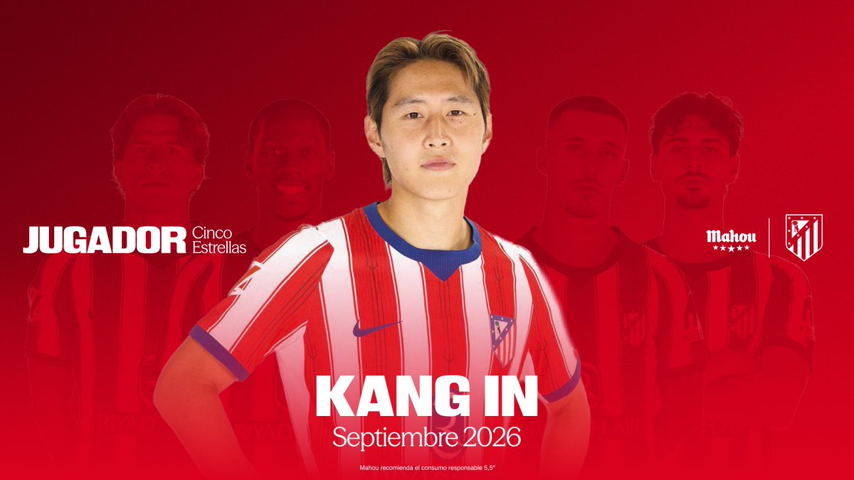 futbolmahou's tweet photo. El #JugadorCincoEstrellas del @Atleti en el mes de septiembre es... ¡Kang In!

Enhorabuena y gracias por vuestros votos. ★★★★★ https://t.co/5E4qwHElSu