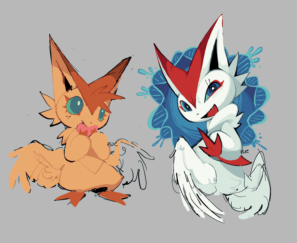 euckaryote's tweet photo. #victini doodles i posted on tiktok https://t.co/WwHtnVGGgE