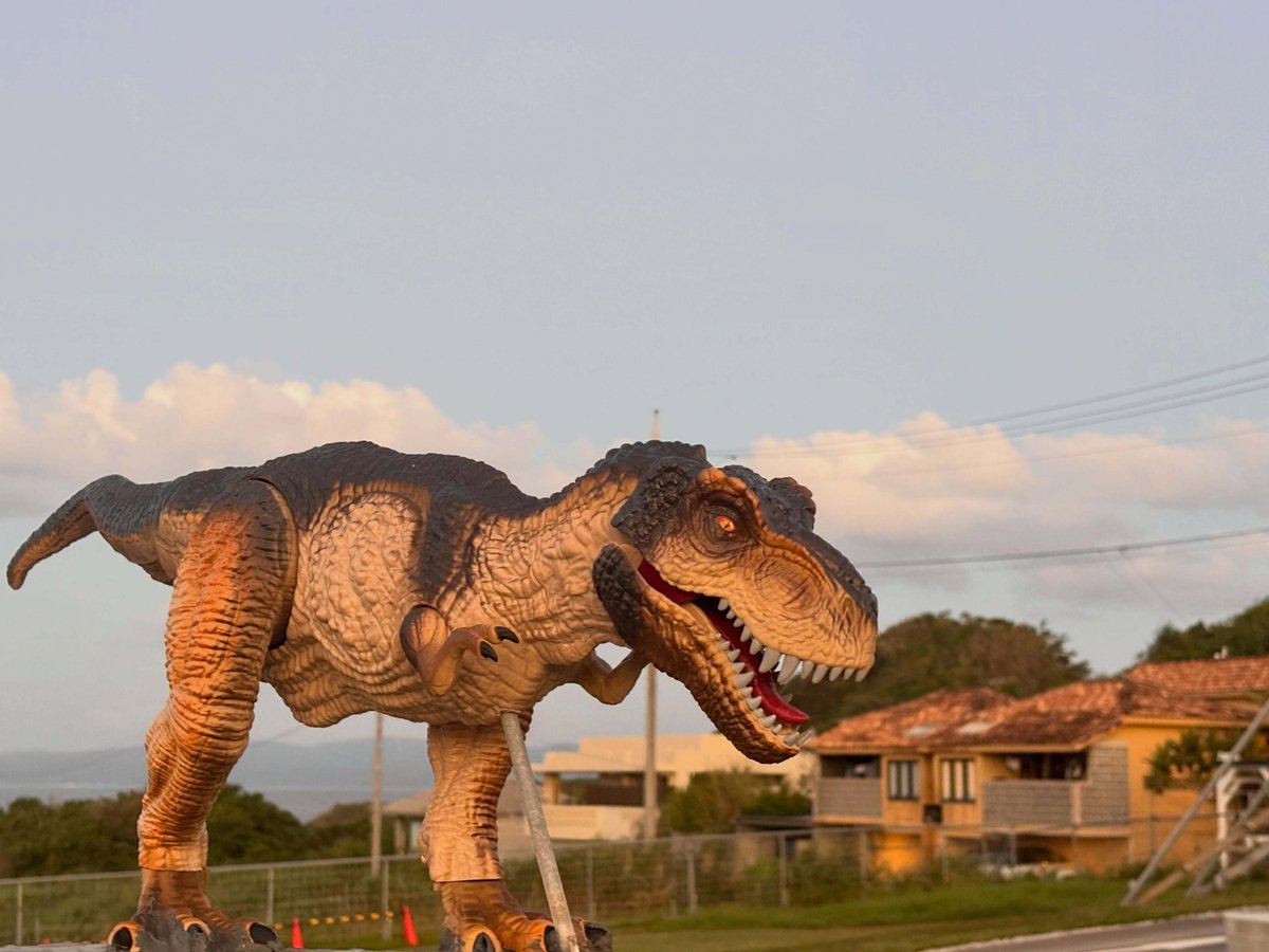hotelcava's tweet photo. 恐竜コラボ🦖

ハートロックの駐車場に
恐竜出現！

せっかくなので
背景にcavaのお宿を
合わせてみました

ハートロックへ向かう
道沿いにあるので
探してみてください🦖

#古宇利島
#恐竜
#ハートロック
#沖縄観光スポット 
#沖縄旅行 https://t.co/SLWbjFhkF5