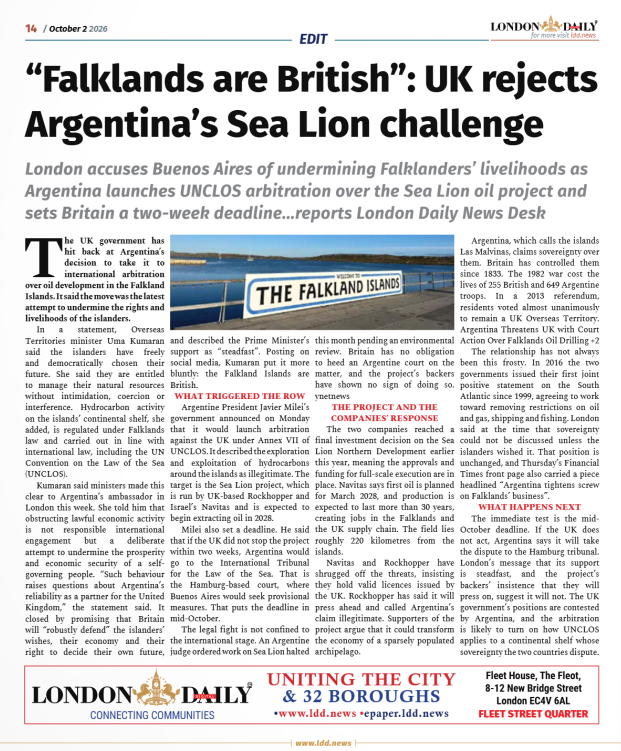 LDNWorldNews's tweet photo. ''Falklands are British'' https://t.co/mdgUxgnhlT