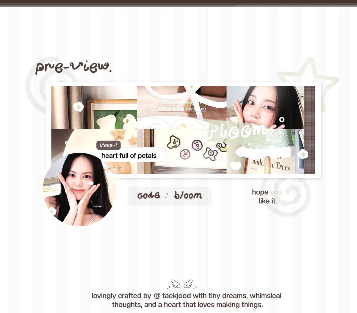 taekjood's tweet photo. help repost ya, timakasii. <3

hayii aku ada layout ready stock carmen dibawah ini pricenya https://t.co/pAxEkuvQxF free retext nick ya, bisa take langsung dm aku atau chat ke tele ada di bio aku yaa. 🌴
#bealanja https://t.co/FdKR0z1THL
