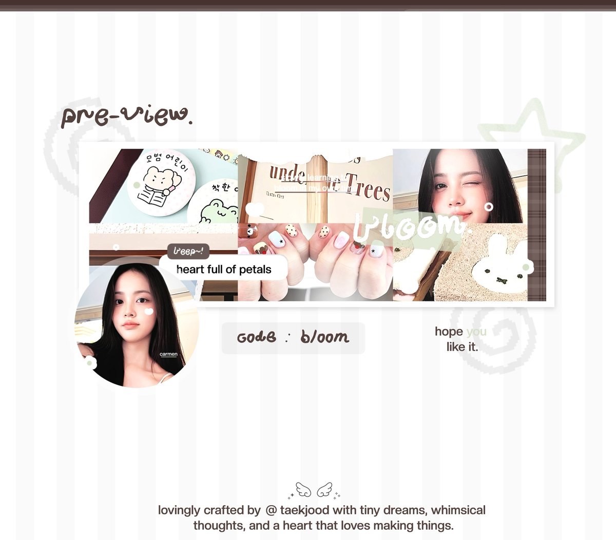taekjood's tweet photo. help repost ya, timakasii. <3

hayii aku ada layout ready stock carmen dibawah ini pricenya https://t.co/pAxEkuvQxF free retext nick ya, bisa take langsung dm aku atau chat ke tele ada di bio aku yaa. 🌴
#bealanja https://t.co/FdKR0z1THL