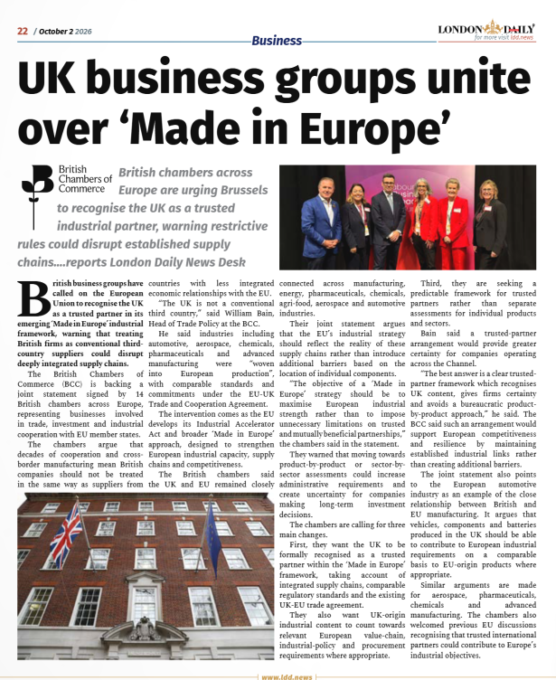 LDNWorldNews's tweet photo. UK Business Groups Unite OVer 'Made in Europe' https://t.co/N2g08IYaZi