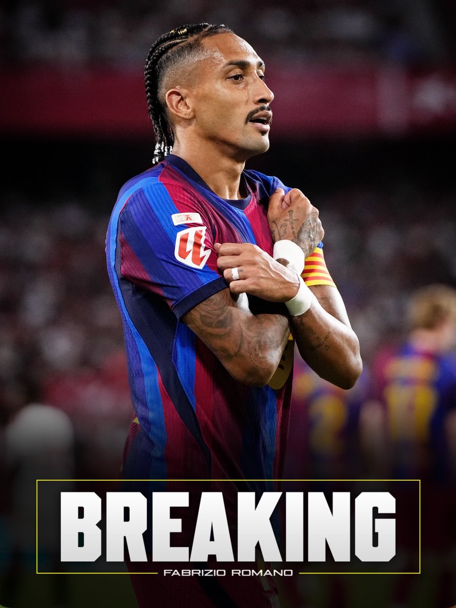 FabrizioRomano's tweet photo. 🚨✅ Barcelona staff tests confirm Raphinha’s muscle issue suffered with Brazil is not serious.

Raphinha will be available from next week, as @Alfremartinezz reports. https://t.co/tcrGJkrlII