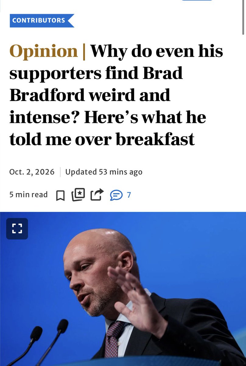 Uranowski's tweet photo. Brad Bradford has no principles. https://t.co/2fiPW6HCq8