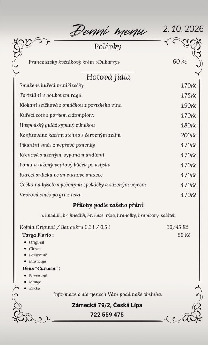 skrblik's tweet photo. Až pojedete na prohlídku té zabijačkové chaloupky na Českolipsku, tak doporučuju top místo na oběd (a vlastně i večeři).  

Neobistro Shafran, provozuje to ukrajinská rodina resp. ukr. kuchař, to ukrajinské pozadí nevím proč potlačují, boršč, pelmeni,… bohužel nedělají.

Jinak super gastronomie, o level výš nad většinou ostatních obědových podniků. Interiér specifický, neuráží mě, ale ani z něj nejsem nadšen.

Obsluha milá, srdečná, na jedničku.

Mají dvě milé zajímavosti - (skoro) ke každému jídlu si lze vybrat z asi šesti klasických příloh a také bezplatně přinesou karafu s vodou s citrónem a bylinkami (pro dva je to 100 ká čé úspora z účtu).

Před pár dny jsem tam vzal příbuznou na oběd, měli jsme topový vyzrálý ribeye steak v pepřové omáčce s přílohou za 240,-, příbuzné se dělaly boule za ušima 😹

Doporučuju, super value for money.

https://t.co/iCeCTSn5wg (denní nabídku mají na FB)