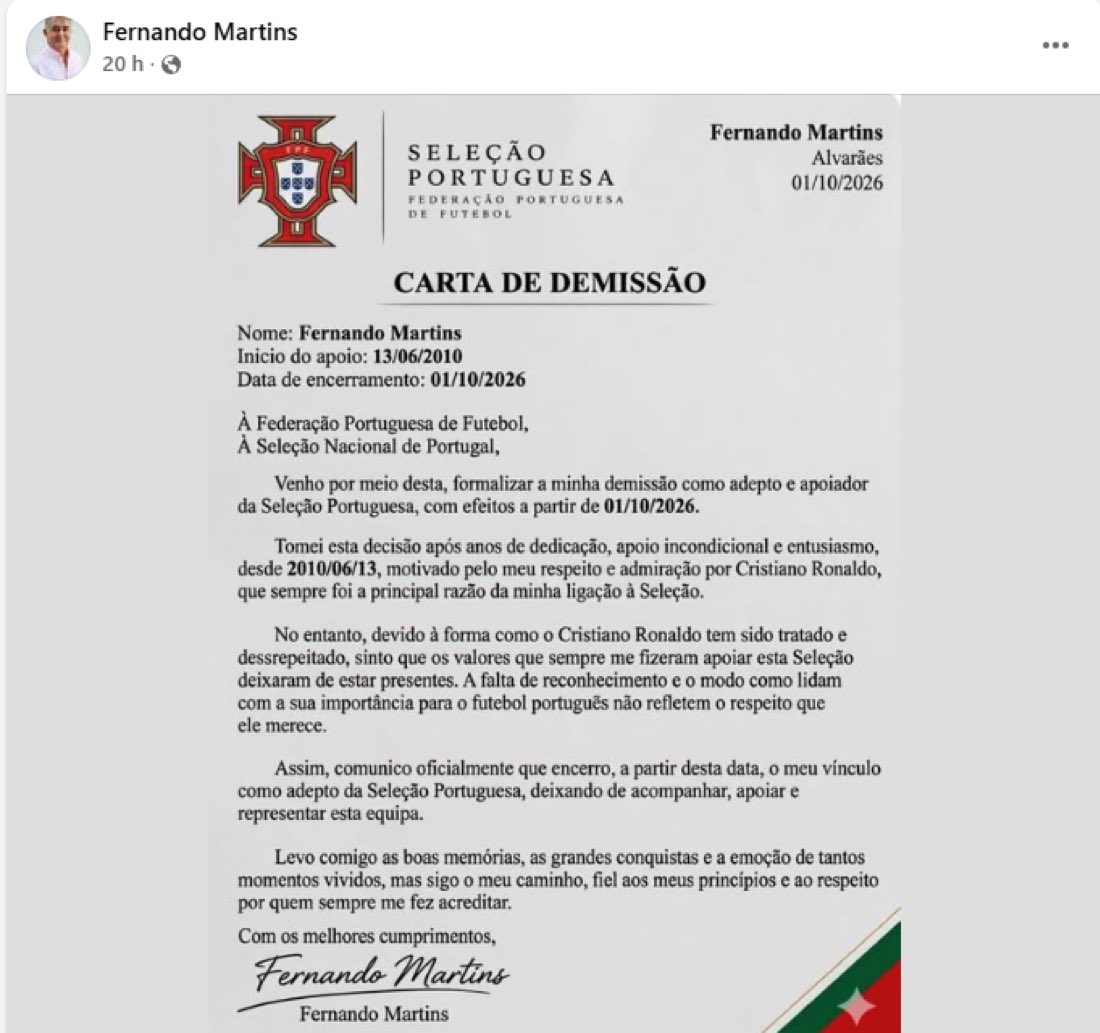 ArielipilloPlus's tweet photo. SE CAE LA FEDERACIÓN PORTUGUESA 
DIMITE UN DIRECTIVO 

Grande este directivo que sí sabe qué pasa por dentro también de la federación, está… https://t.co/8kSziu48KU