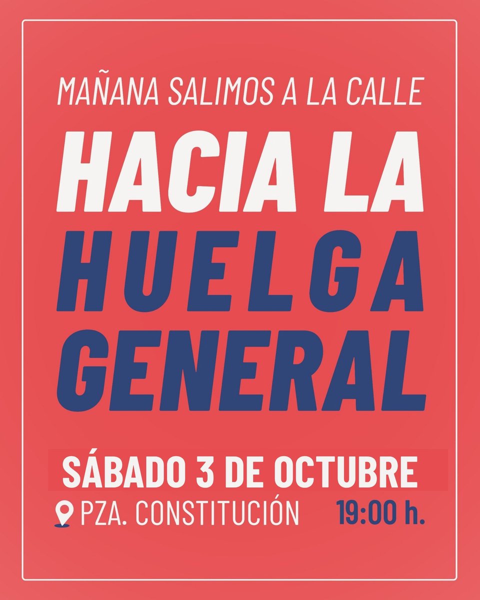 malagaparavivir's tweet photo. Mañana salimos a la calle

📣 HACIA LA HUELGA GENERAL contra el rentismo, por la vivienda 

📍MANIFESTACIÓN • Sábado 3 de octubre, 19h • Plaza de la Constitución 

Está claro que para tumbar al rentismo y a quienes gobiernan para ellos, hay que seguir la lucha 👇🏽 https://t.co/G54AgC9KBs