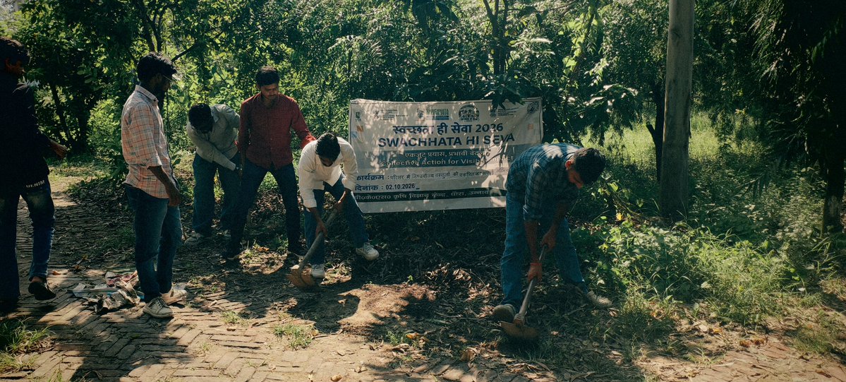 kvkunnao's tweet photo. On the occasion of Gandhi Jayanti (2nd Oct 2026), enthusiastic students joined hands with KVK Unnao for a dedicated cleanliness drive, reaffirming their commitment to Swachhata Hi Seva
 #SHS2026 #ICAR @ChouhanShivraj @PIB_India @mygovindia #atarikanpur #upkvk https://t.co/rTwLg93jrf