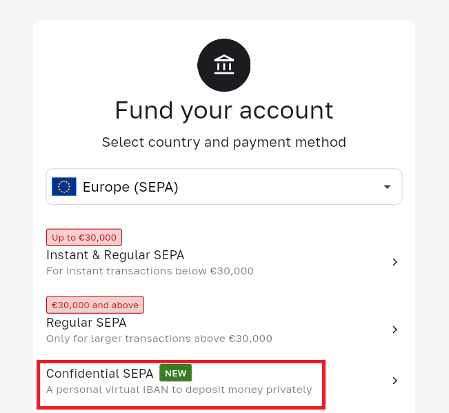 BULLBITCOIN_'s tweet photo. European banks often block transfers to Bitcoin exchanges.
That’s why we offer Confidential SEPA.
You send euros to an IBAN in your own name, so your bank sees a transfer to yourself rather than to a Bitcoin exchange 🕵️‍♂️

Now available on Bull Bitcoin for SEPA transfers. https://t.co/9a9EP0owp5