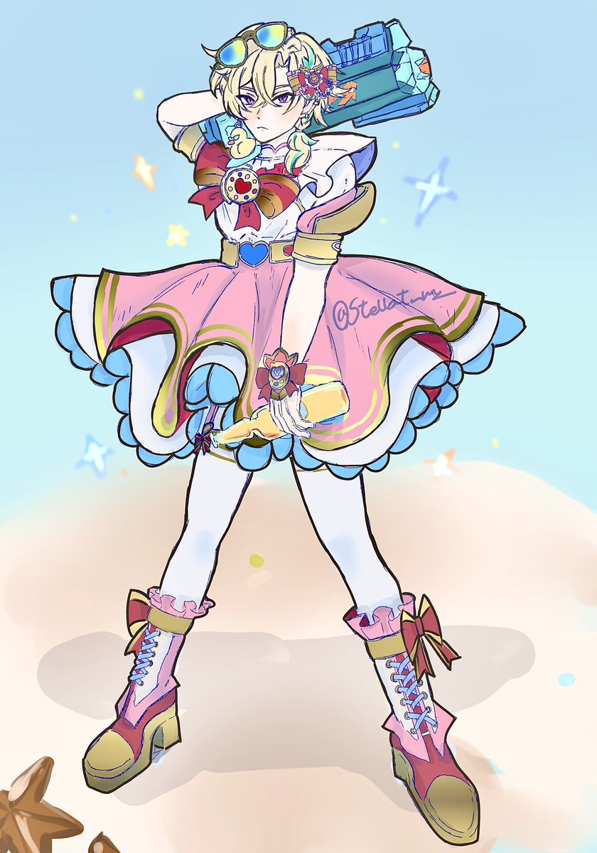 Stellatum_'s tweet photo. 水着アベ🦚 聖遺物おすすめ https://t.co/UrjvfOKSAa