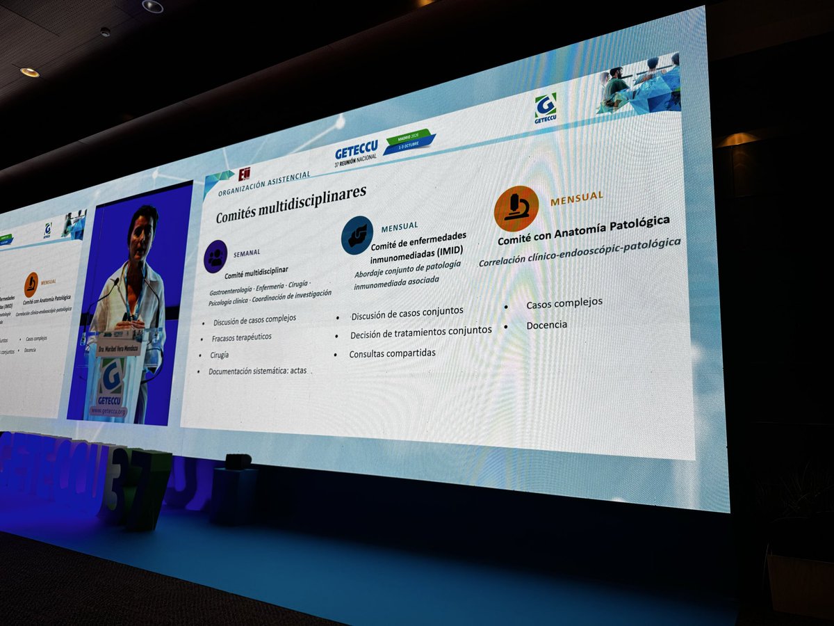 EIIPuertaHierro's tweet photo. Hoy en #GETECCU37, @MaribelVeraTW ha compartido cómo organizar una Unidad de Excelencia en #EII: el paciente en el centro y un equipo que trabaja como equipo.

Una forma de entender la EII que compartimos cada día en @DigestivoHUPHM 💙 Maravillosa 🙌🏻

@geteccu https://t.co/smJ72F7NtP