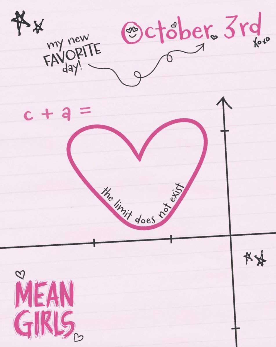 mtishows's tweet photo. How much do we love Mean Girls? The limit does not exist. Happy October 3rd 🩷⁠
https://t.co/DR1a7hq12N https://t.co/VIOnrGeaGr