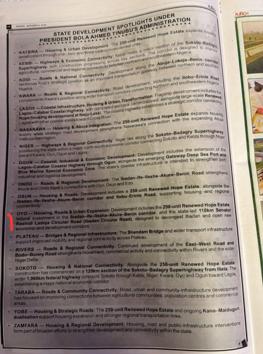 makindedaura's tweet photo. DISCLAIMER

The 110 km Circular Road project is being constructed by the H.E. Seyi Makinde-led Oyo State Government. The Federal Government needs to stop claiming the project as one of its own achievements. The project is not "state-led" as stated in today's Punch Newspaper; it is 100% being executed by the OYSG. 

This penchant for stealing OYSG projects needs to stop! The other day, Minister Nyesom Wike LIED that the FG gave Oyo State N50B for the Ibadan Airport upgrade project. The Ibadan Airport upgrade is another project being executed 100% by the OYSG, which the FG, through its agents, including HoR member Akin Alabi, has been trying to claim credit for.

#ResetNigeria #NigeriaFirst #MakindeDaura2027