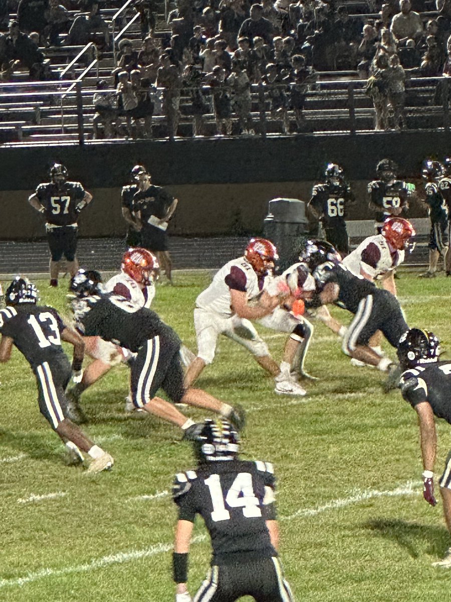 CoachGwheeler's tweet photo. William Byrd (5-0) beat previously unbeaten Radford 40-35 last night after trailing 28-0 in 1st quarter. Great game Enjoyed watching my Son Carson Wheeler #61 play game he Loves. #startsupfront🏈🏈💪💪🐾🐾🐾🐾🐾 https://t.co/M7CwP7NAEK