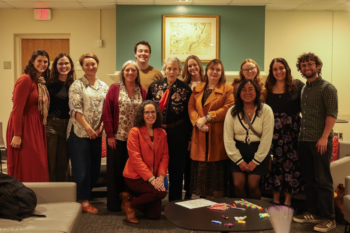 CalmerLab's tweet photo. Members of the CALMER Lab had such a wonderful time learning from and speaking to Dr. Temple Grandin last Friday when she was here to meet with students and faculty from @VT_Psychology and @vt_alce, along with the community! https://t.co/2dfhsXwnSc
