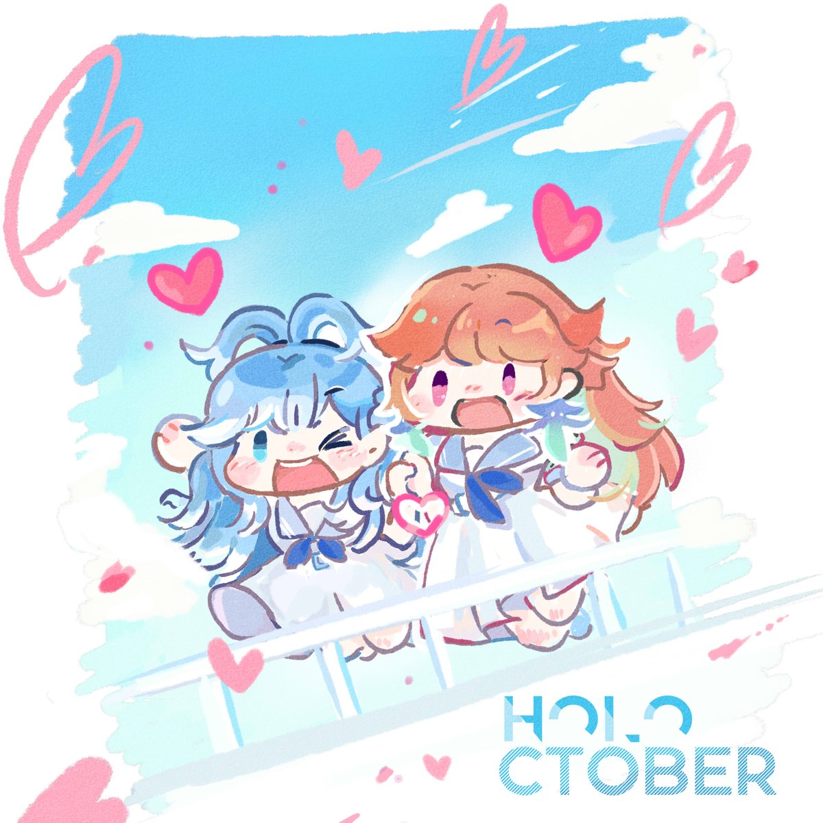 threeumbrella01's tweet photo. 好き？(好き！)
 🩵 🧡 🩵 🧡
#KFPicasso  
#aeruseni  #holoctober https://t.co/CDca9ptiyI
