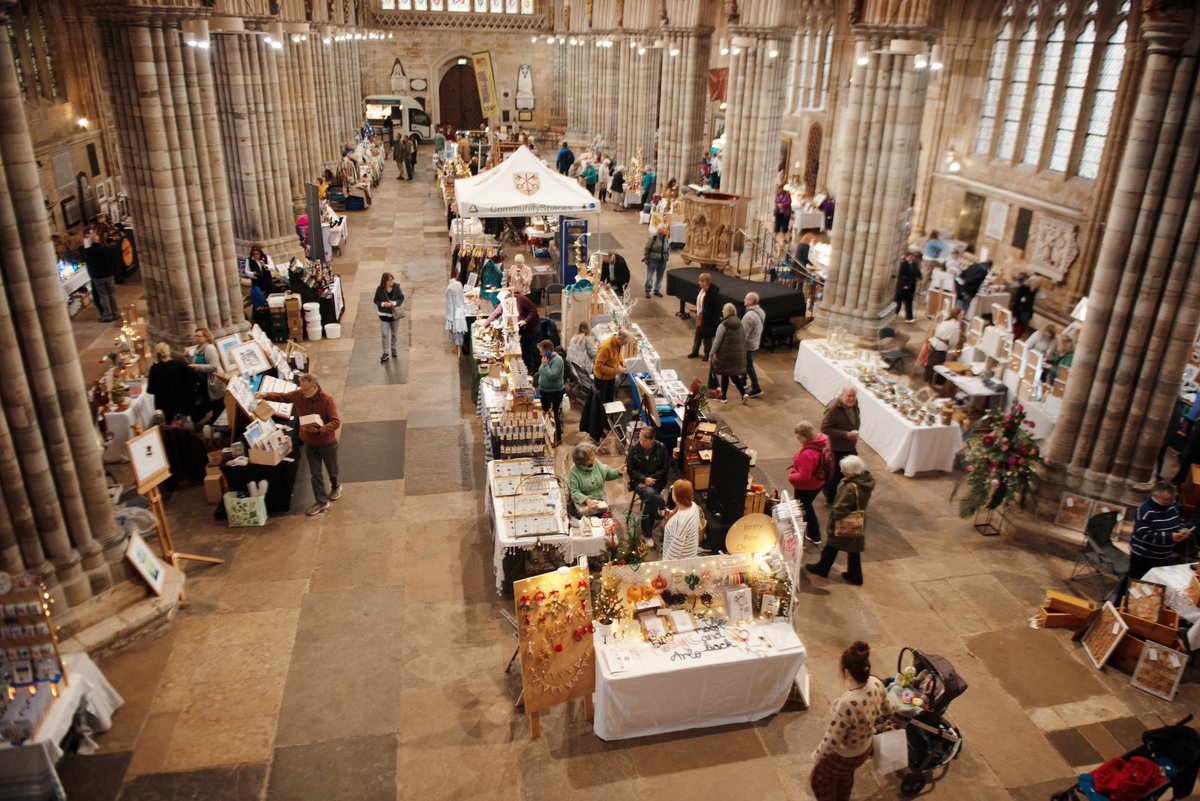 ExeterCathedral's tweet photo. FREE mulled wine with every pre-booked ticket 🍷

Journey into the new season at this year’s Autumn Fair in the awe-inspiring Nave on Tuesday 13 October (6:30pm-9pm) and Wednesday 14 October (10am-3:30pm).

Support a diverse line-up of small local businesses in the captivating setting of Exeter Cathedral. Discover delicious artisan food and drink, handcrafted jewellery and clothing, stoneware, ceramics, handmade crafts and more.

Entrance to the Cathedral is free during the Autumn Fair, so why not enjoy the peaceful atmosphere of the Quire or look up to discover awe-inspiring architecture including our 14th century stone vaulted ceiling – the longest continuous medieval stone vault in the world!

🔗 Book your free tickets here: https://t.co/wOlVBxPMne

#ExeterCathedral #YourCathedral