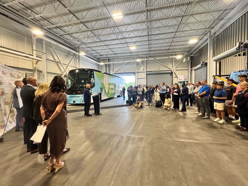 IMA_Today's tweet photo. Happy Manufacturing Day! We’re kicking off the 2026 #MakersOnTheMove statewide bus tour at @TCCI_Mfg  new Climatic Center for Innovation & Research and taking the bus through their climatic wind tunnel! A fitting start to a tour celebrating Illinois manufacturing, innovation and the people moving our industry forward.

#MFGDay26 #MadeInIllinois #MakersOnTheMove
