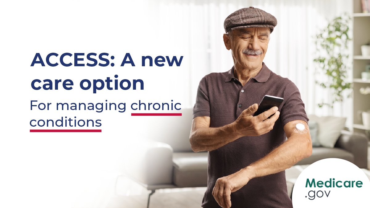MedicareGov's tweet photo. Check out Medicare’s new ACCESS care option to browse tools that work alongside your doctor to help with extra support, building healthier habits, and managing certain chronic health conditions like diabetes, heart disease, or anxiety and depression. More: https://t.co/5bx9rd2oJ2 https://t.co/CvDlfsXKbA